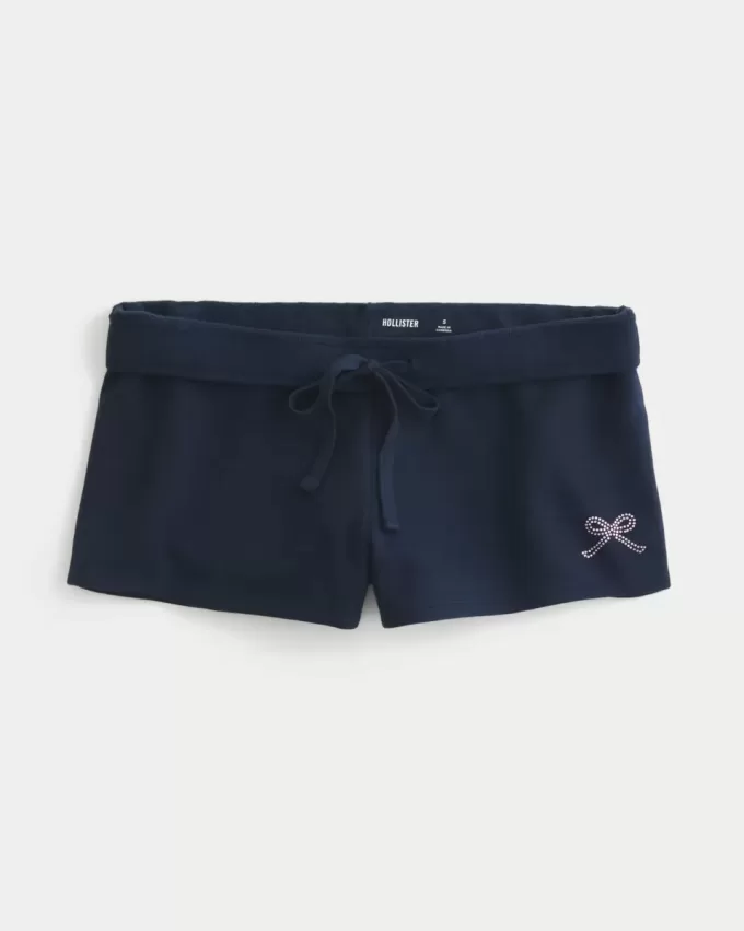 Fleece-Minishorts mit Schleifengrafik Fleece-Minishorts mit Schleifengrafik