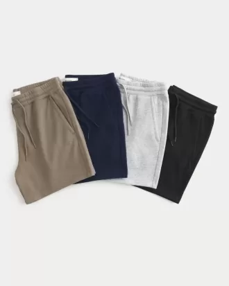 Fleece-Shorts über dem Knie, 4er-Pack
