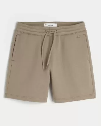 Fleece-Shorts mit Icon-Design über dem Knie