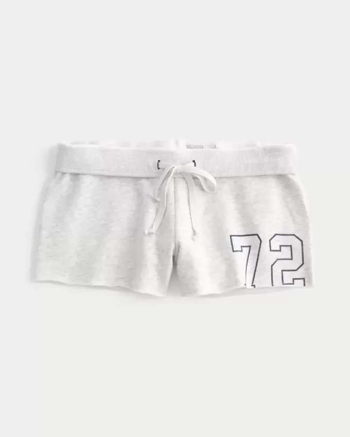 Fleece-Shorts mit Mini-Zahlengrafik Fleece-Shorts mit Mini-Zahlengrafik
