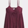 Flyaway-Babydoll-Oberteil in Crinkle-Shine Flyaway-Babydoll-Oberteil in Crinkle-Shine