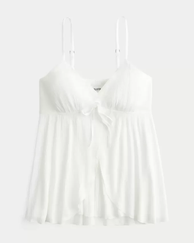 Flyaway-Babydoll-Oberteil in Crinkle-Shine Flyaway-Babydoll-Oberteil in Crinkle-Shine