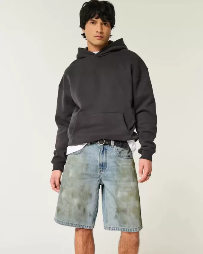 Gefettete Baggy-Jeans-Shorts Gefettete Baggy-Jeans-Shorts
