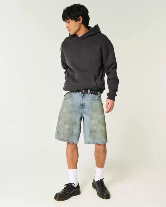 Gefettete Baggy-Jeans-Shorts Gefettete Baggy-Jeans-Shorts