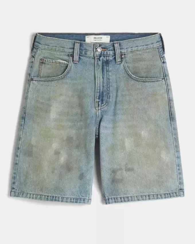 Gefettete Baggy-Jeans-Shorts Gefettete Baggy-Jeans-Shorts