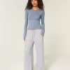 Gemütliche gerippte Hose mit weitem Bein Gemütliche gerippte Hose mit weitem Bein