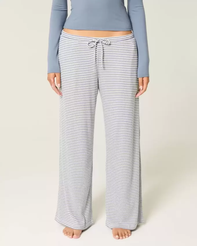 Gemütliche gerippte Hose mit weitem Bein Gemütliche gerippte Hose mit weitem Bein