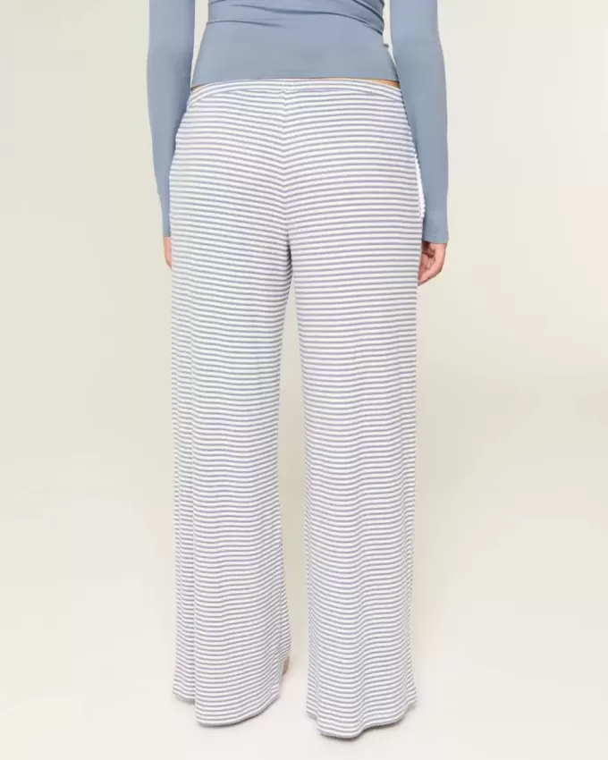 Gemütliche gerippte Hose mit weitem Bein Gemütliche gerippte Hose mit weitem Bein
