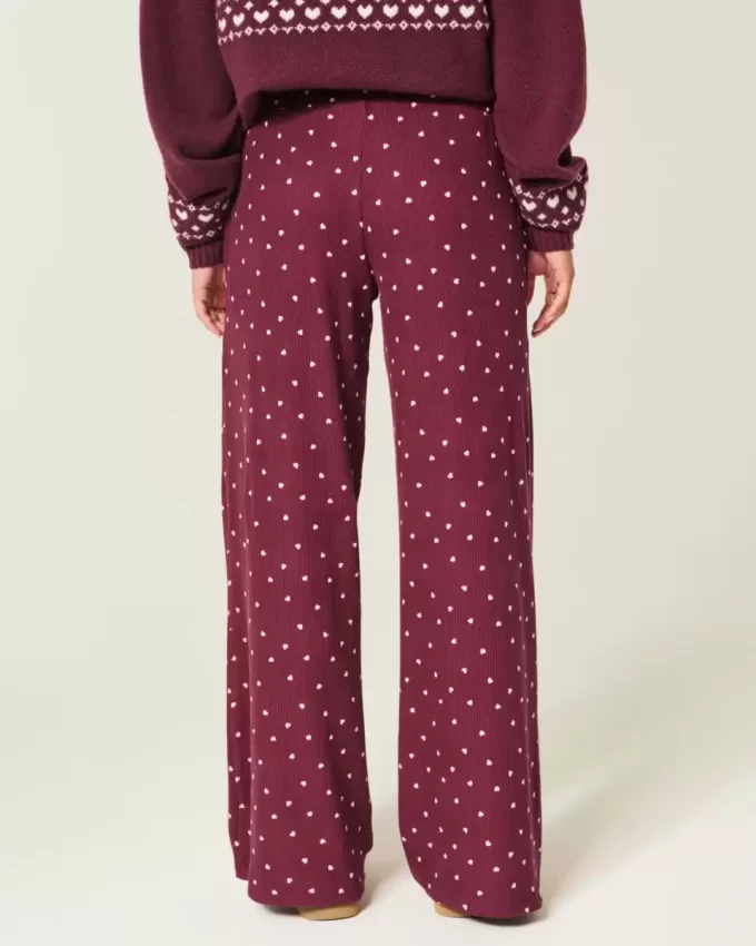 Gemütliche gerippte Hose mit weitem Bein Gemütliche gerippte Hose mit weitem Bein
