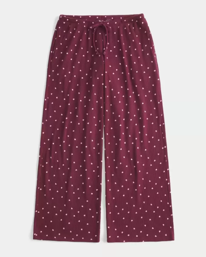Gemütliche gerippte Hose mit weitem Bein Gemütliche gerippte Hose mit weitem Bein