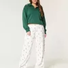 Gemütliche Pyjamahose mit weitem Bein
