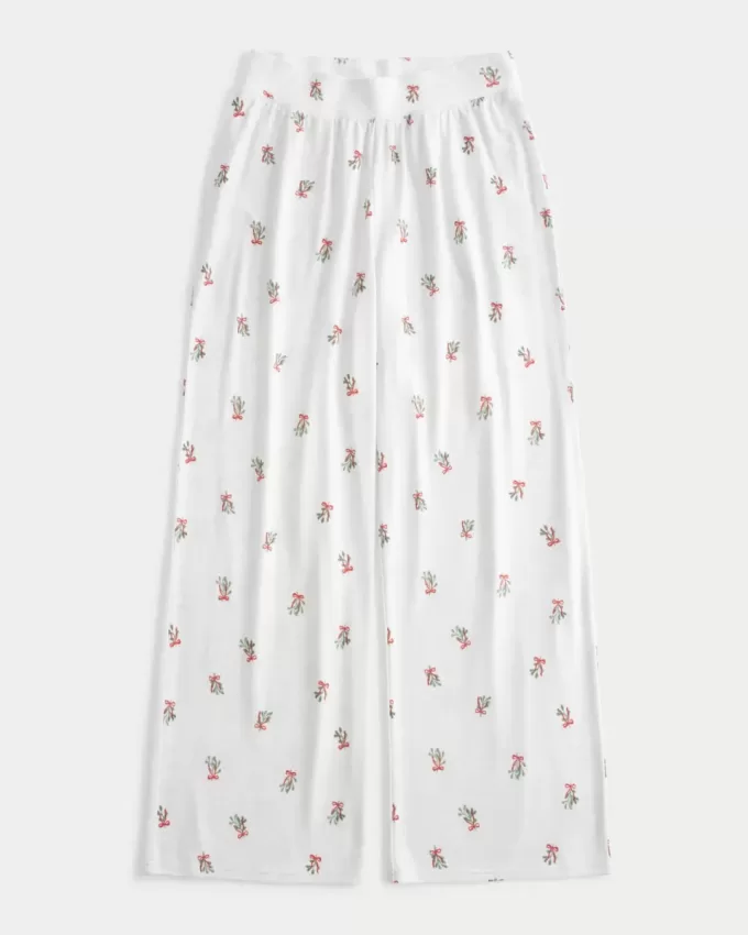 Gemütliche Pyjamahose mit weitem Bein