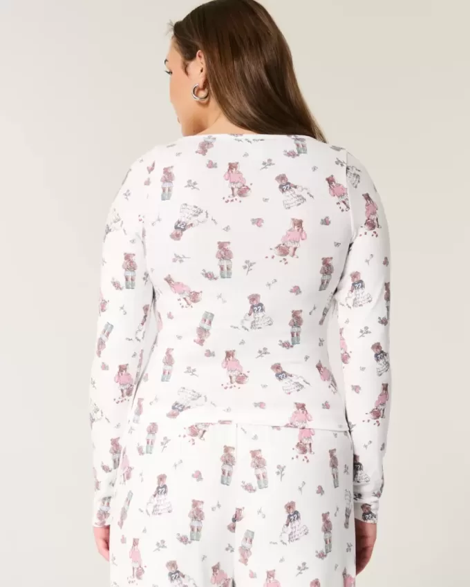 Gemütliches Pyjama-Oberteil mit Bärenmuster