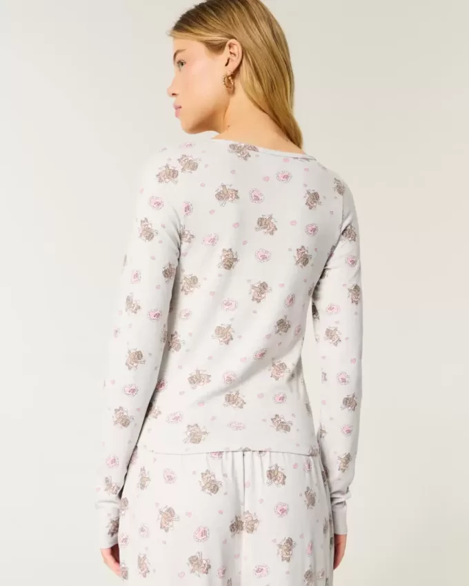 Gemütliches Pyjama-Oberteil mit Bärenmuster Gemütliches Pyjama-Oberteil mit Bärenmuster