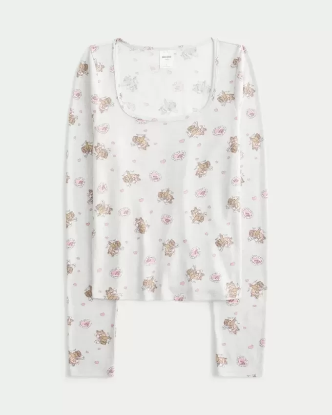Gemütliches Pyjama-Oberteil mit Bärenmuster Gemütliches Pyjama-Oberteil mit Bärenmuster