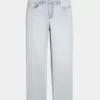 Gerade geschnittene Jeans mit hoher Taille und heller Waschung Gerade geschnittene Jeans mit hoher Taille und heller Waschung