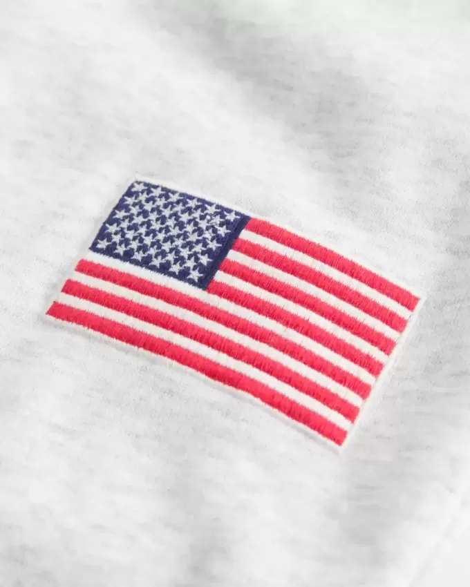 Gerade Jogginghose mit amerikanischer Flaggengrafik