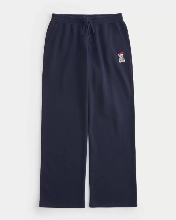 Gerade Jogginghose mit Teddybär-Grafik Gerade Jogginghose mit Teddybär-Grafik