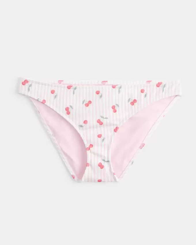 Gerippte Bikinihose mit niedriger Taille