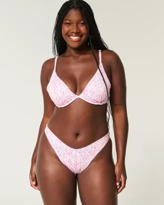 Gerippte Cheekiest-Bikinihose mit hohem Beinausschnitt