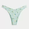 Gerippte Cheekiest-Bikinihose mit hohem Beinausschnitt Gerippte Cheekiest-Bikinihose mit hohem Beinausschnitt