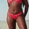 Gerippte Cheekiest-Bikinihose mit hohem Beinausschnitt Gerippte Cheekiest-Bikinihose mit hohem Beinausschnitt