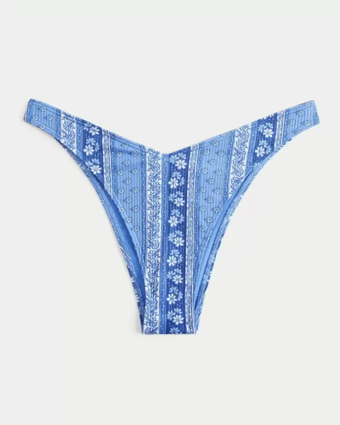 Gerippte Cheekiest-Bikinihose mit hohem Beinausschnitt Gerippte Cheekiest-Bikinihose mit hohem Beinausschnitt