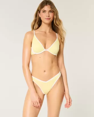 Gerippte Cheekiest-Bikinihose mit hohem Beinausschnitt und V-Taille