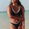 Gerippte Cheekiest-Bikinihose mit hohem Beinausschnitt und V-Taille Gerippte Cheekiest-Bikinihose mit hohem Beinausschnitt und V-Taille