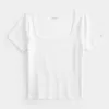 Geripptes Baby-T-Shirt mit eckigem Ausschnitt Geripptes Baby-T-Shirt mit eckigem Ausschnitt