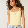 Geripptes Camisole mit Blumengrafik Geripptes Camisole mit Blumengrafik