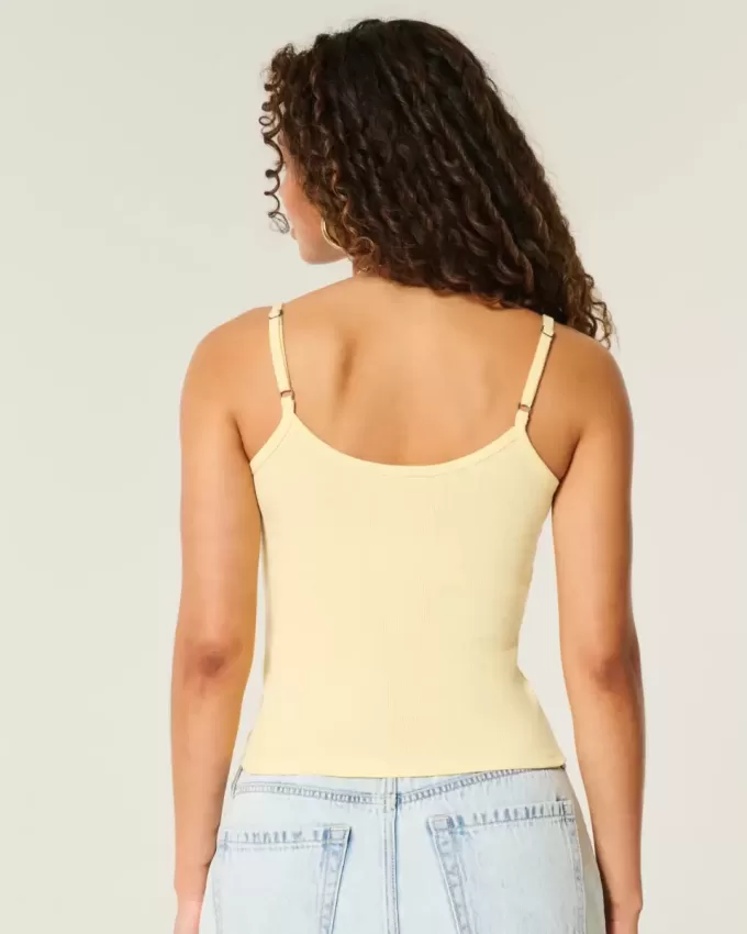 Geripptes Camisole mit Blumengrafik Geripptes Camisole mit Blumengrafik