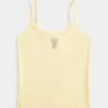 Geripptes Camisole mit Blumengrafik Geripptes Camisole mit Blumengrafik