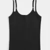 Geripptes Henley-Camisole mit Kerbe