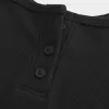 Geripptes Henley-Camisole mit Kerbe