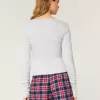 Geripptes Henley mit Los Angeles-Grafik Geripptes Henley mit Los Angeles-Grafik