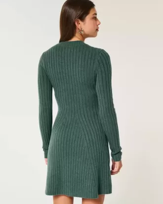 Geripptes Skater-Mini-Sweatkleid