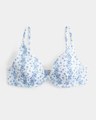 Geripptes, tiefes Bikinioberteil mit Bügeln Geripptes, tiefes Bikinioberteil mit Bügeln