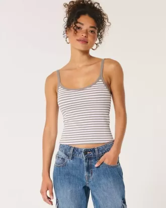 Geripptes U-Ausschnitt-Camisole