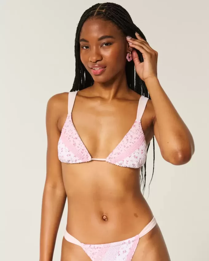 Gerüschtes, schulterfreies Triangel-Bikinioberteil Gerüschtes, schulterfreies Triangel-Bikinioberteil