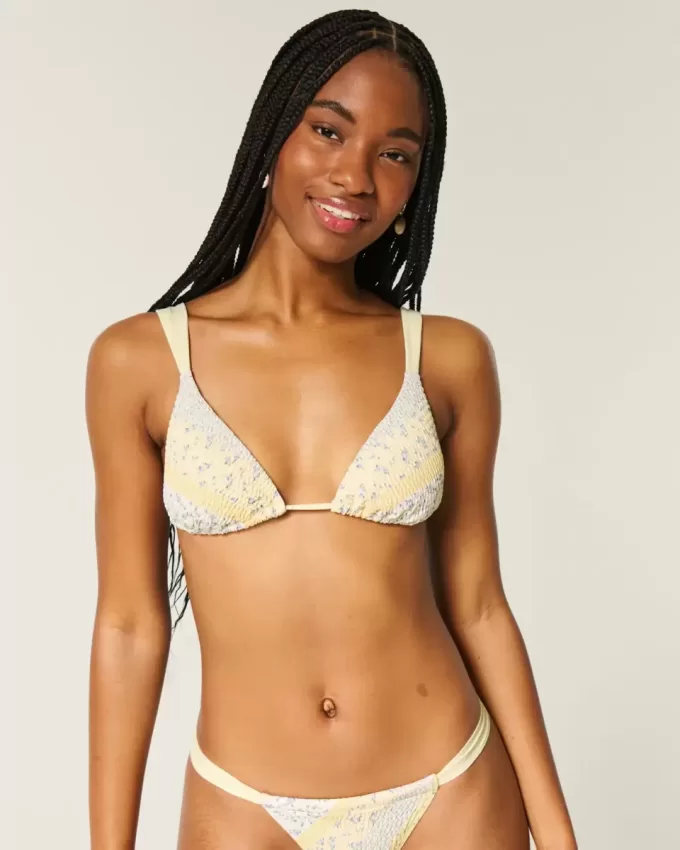 Gerüschtes, schulterfreies Triangel-Bikinioberteil Gerüschtes, schulterfreies Triangel-Bikinioberteil