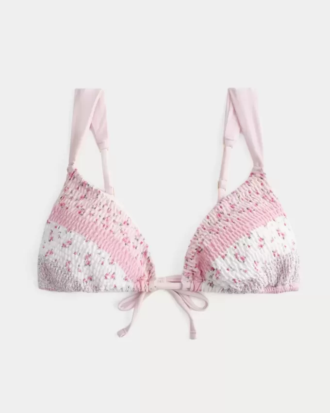 Gerüschtes, schulterfreies Triangel-Bikinioberteil Gerüschtes, schulterfreies Triangel-Bikinioberteil