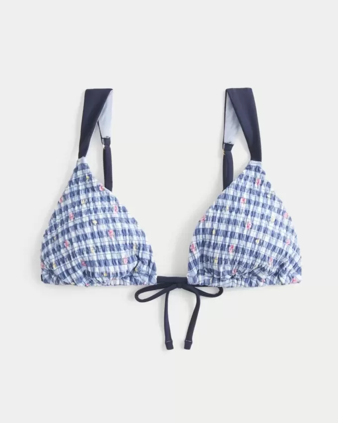 Gerüschtes, schulterfreies Triangel-Bikinioberteil Gerüschtes, schulterfreies Triangel-Bikinioberteil