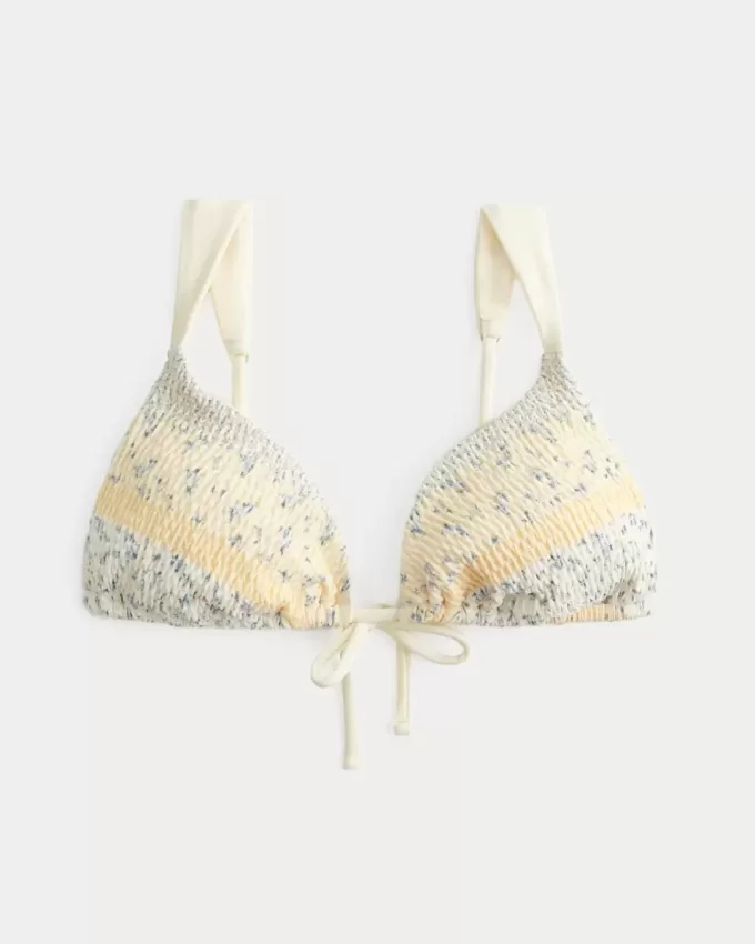 Gerüschtes, schulterfreies Triangel-Bikinioberteil Gerüschtes, schulterfreies Triangel-Bikinioberteil