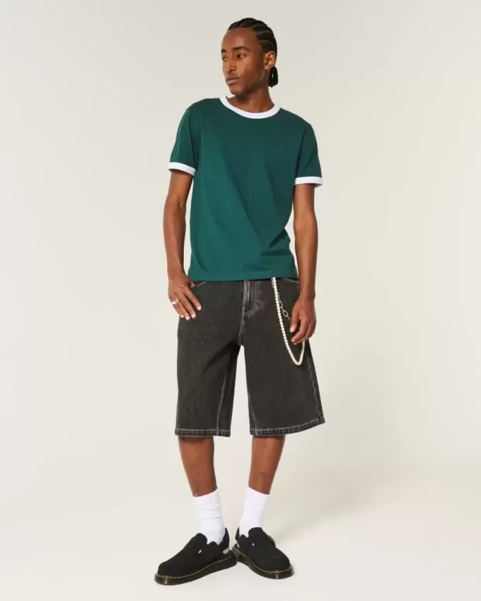 Geschrumpftes Ringer-T-Shirt Geschrumpftes Ringer-T-Shirt
