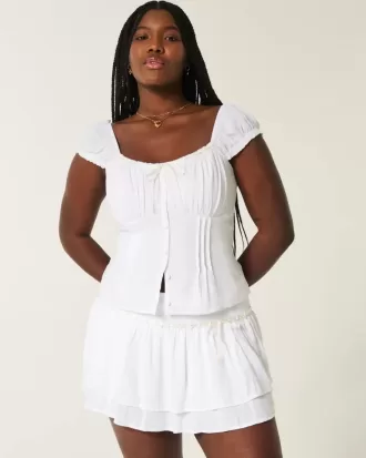 Gesmokter Mini-Skort mit Stufen