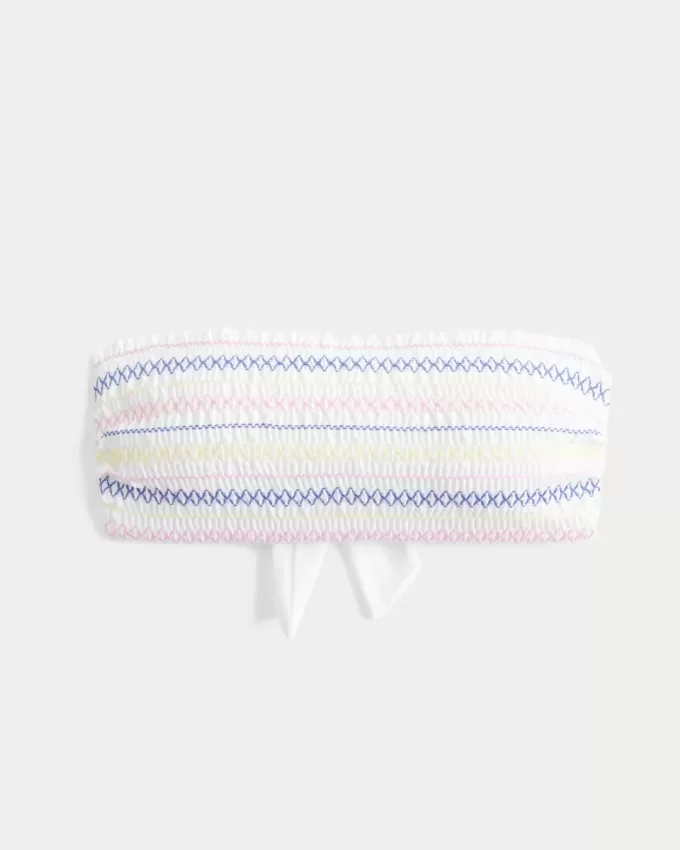 Gesmoktes Bandeau-Bikinioberteil Gesmoktes Bandeau-Bikinioberteil