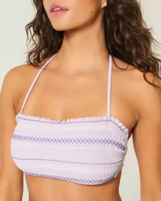 Gesmoktes Bandeau-Bikinioberteil