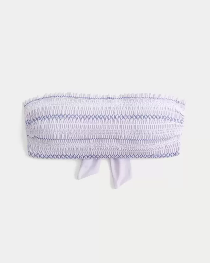 Gesmoktes Bandeau-Bikinioberteil Gesmoktes Bandeau-Bikinioberteil