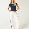 Gestreifte Jogginghose mit weitem Bein